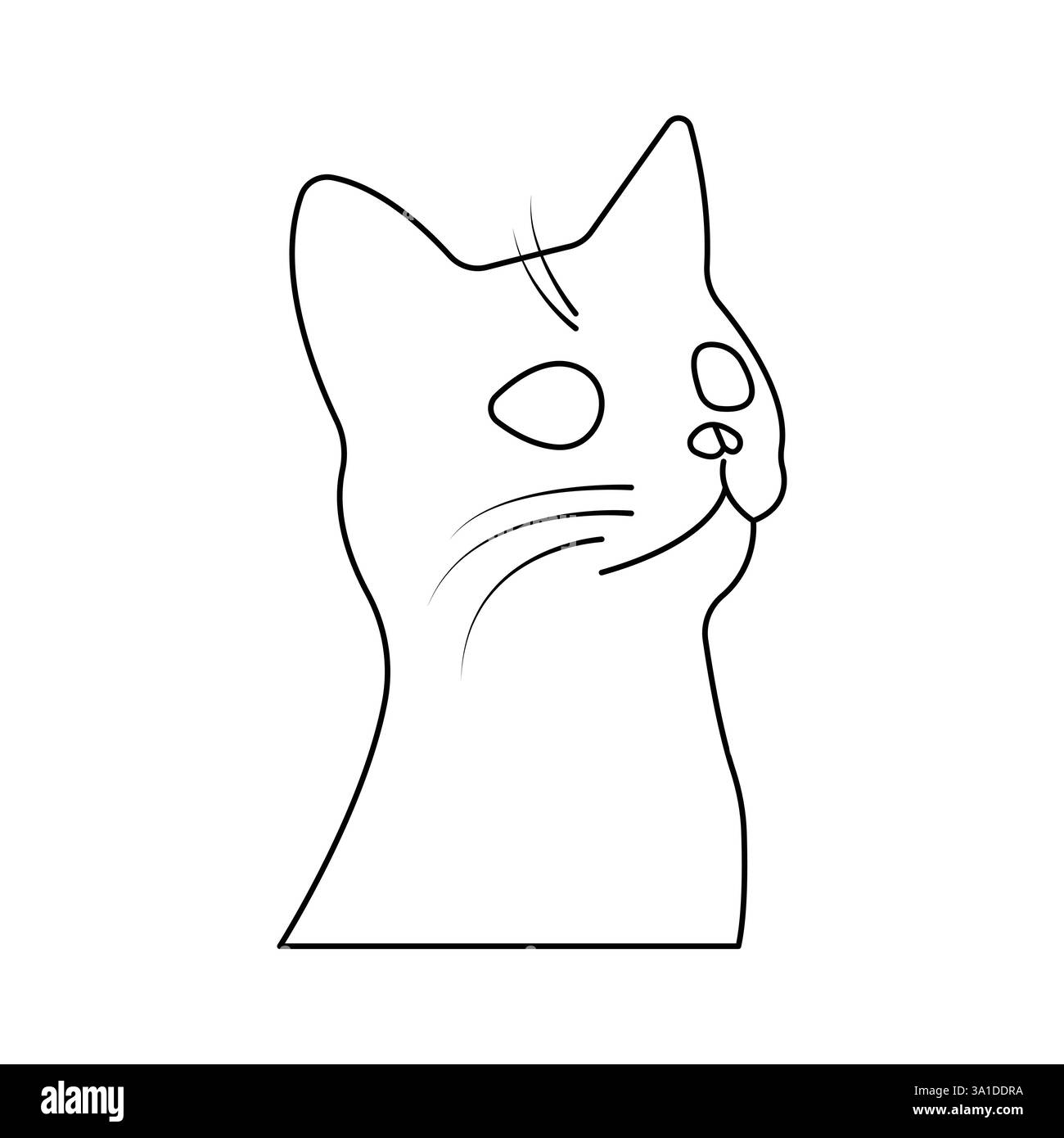 Durchgehende einzeilige Kunstzeichnung von Katze Haustier-Konzept Umrissvektor-Symbol Stock Vektor