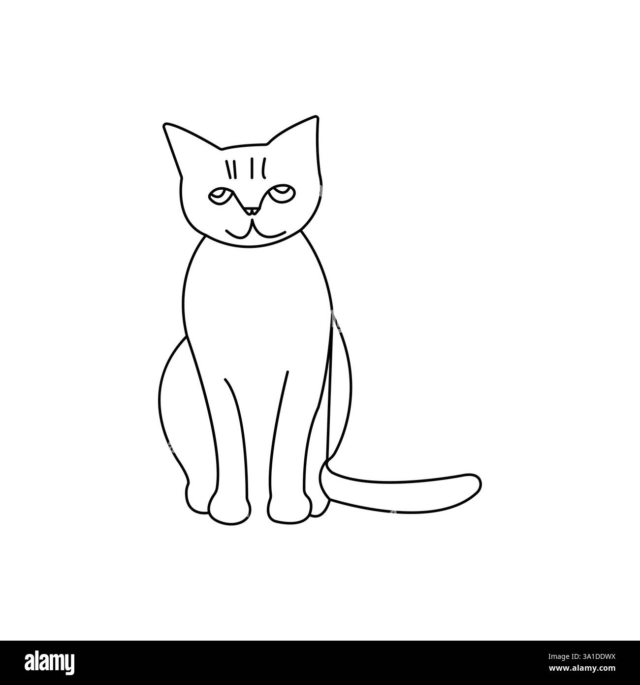 Durchgehende einzeilige Kunstzeichnung von Katze Haustier-Konzept Umrissvektor-Symbol Stock Vektor
