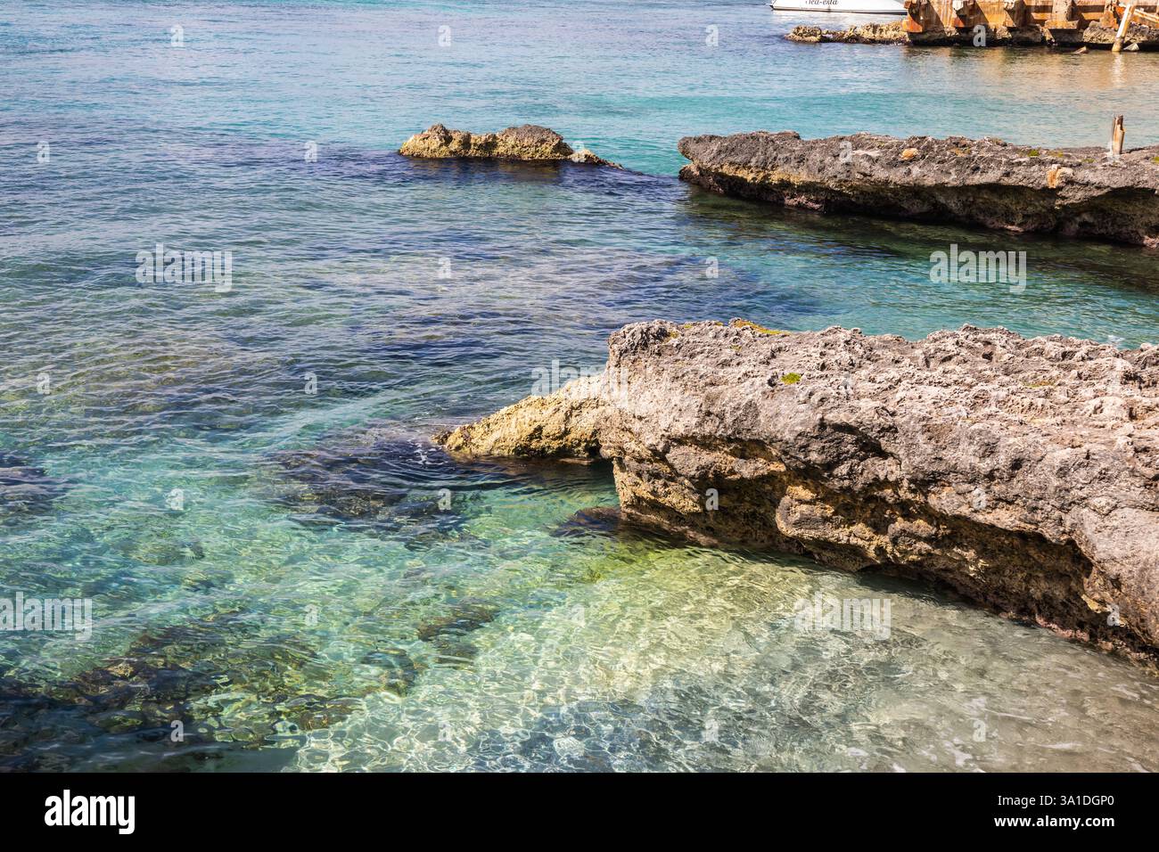 Januar Sonnenschein in George Town, den Cayman Islands Stockfoto