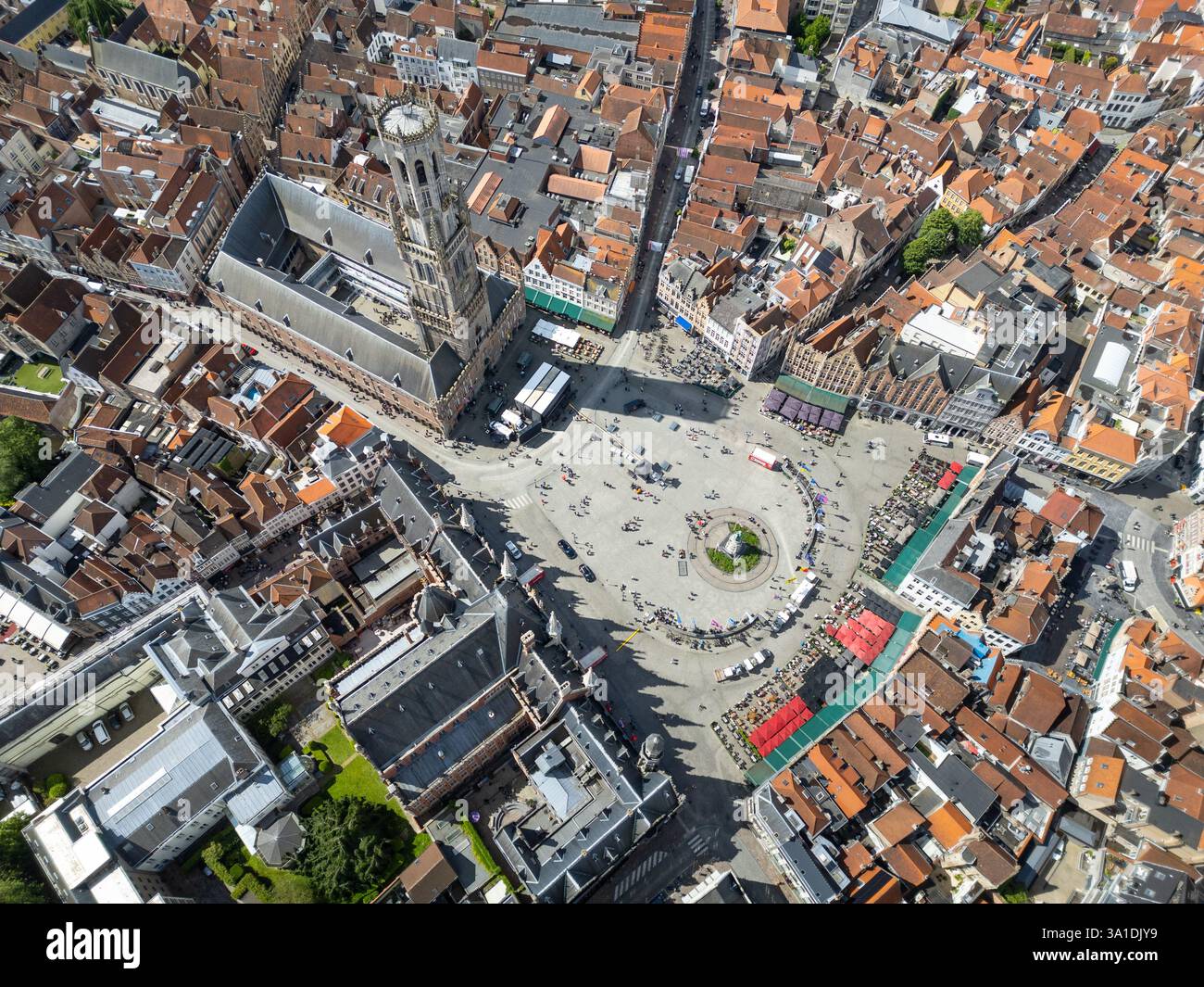 Glockenturm von Brügge, Marktplatz, Brügge, Belgien Stockfoto