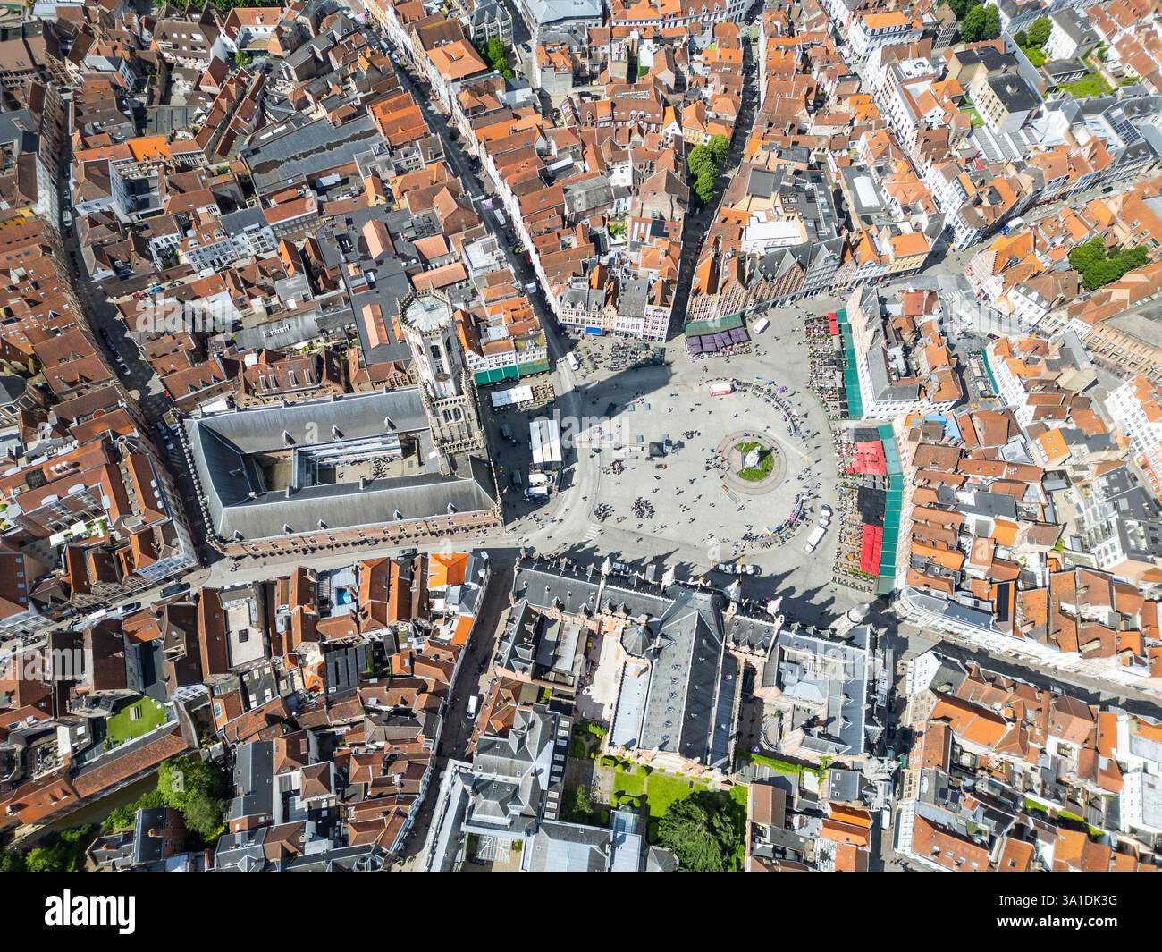 Glockenturm von Brügge, Marktplatz, Brügge, Belgien Stockfoto