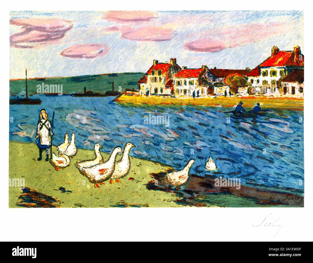 Ufer des Flusses (Les Bords de riviere) (1897) von Alfred Sisley, Ambroise Vollard und Stockfoto