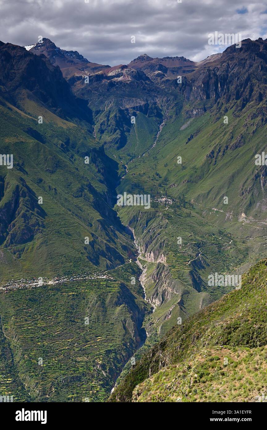 Colca Canyon vom Mirador de San Miguel. Cabanaconde, Peru Stockfoto