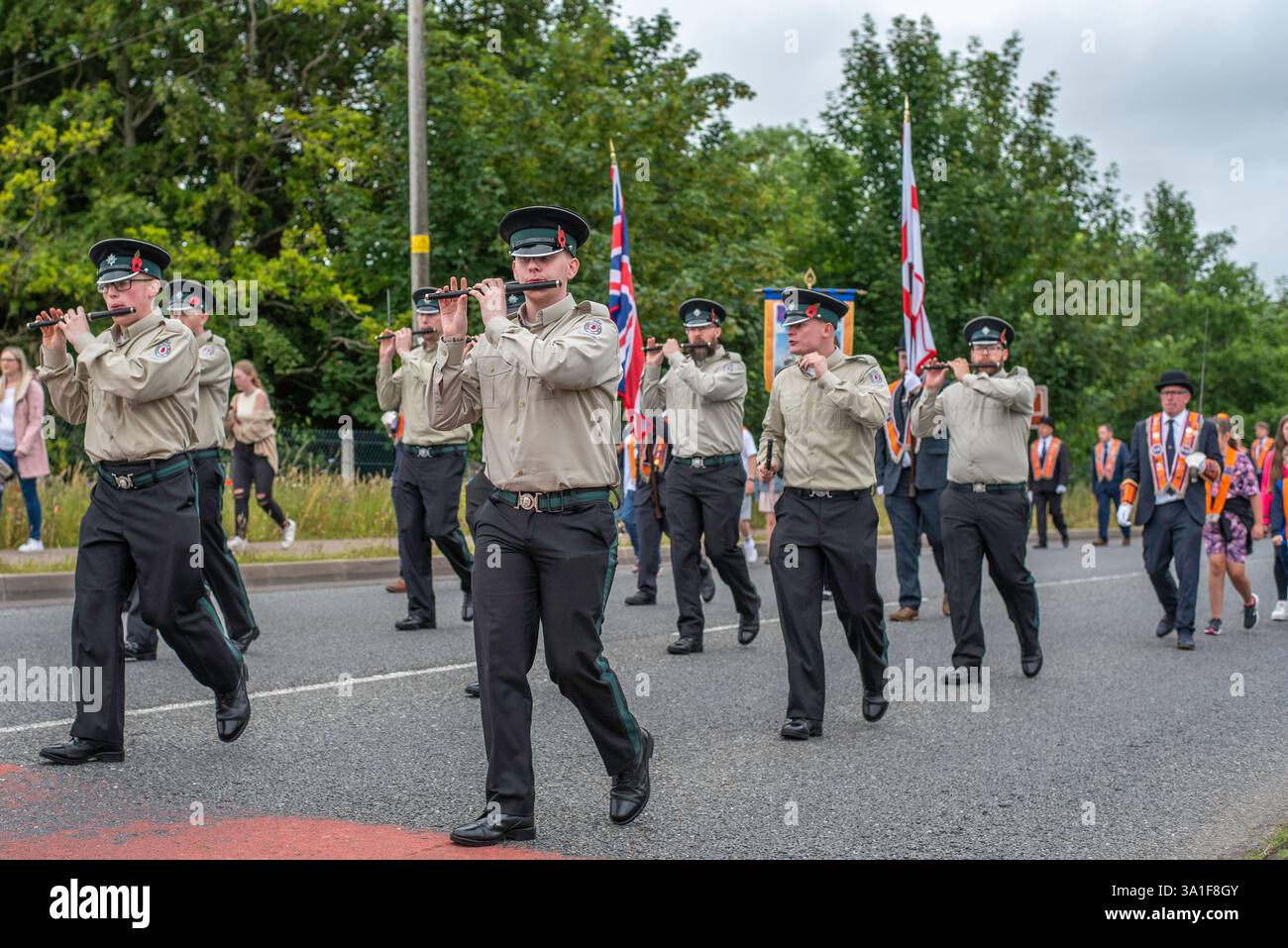 County Londonderry Marching Band auf Orange March, Tobermore, 2022 Stockfoto