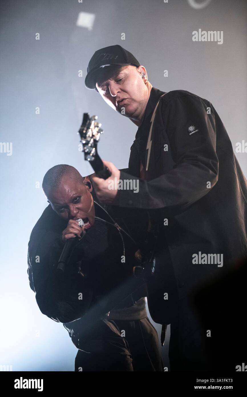Skunk Anansie tritt im Sala Razzmatazz, Barcelona 4. März 2025 auf. Fotograf: Ale Espaliat Stockfoto