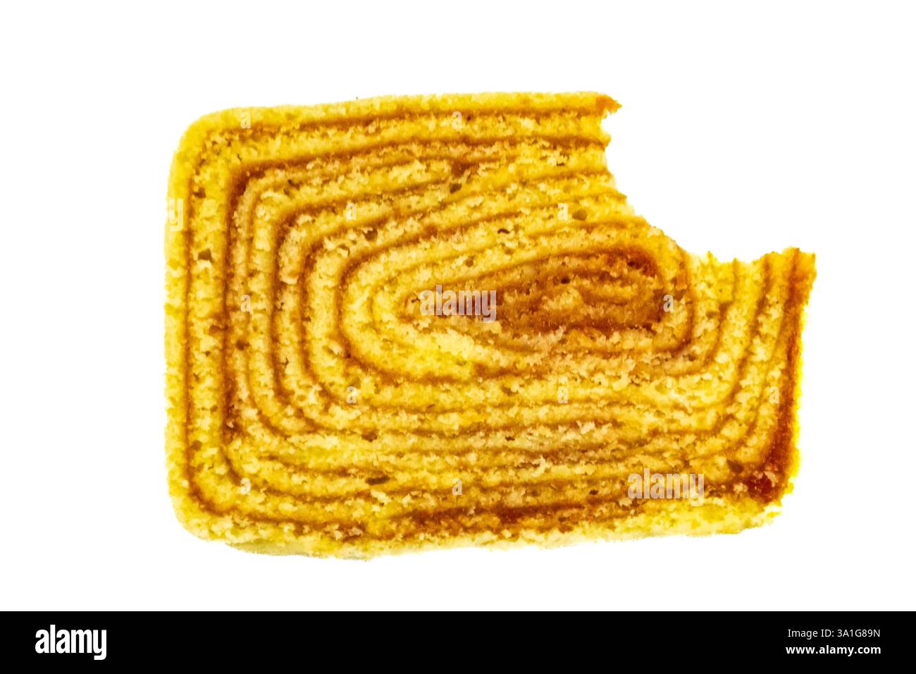 Traditioneller Brötchen, auch bekannt als Schweizer Brötchen, gefüllt mit Guavapaste, ein typischer Kuchen aus Brasilien, genauer gesagt aus Pernambuco Stockfoto