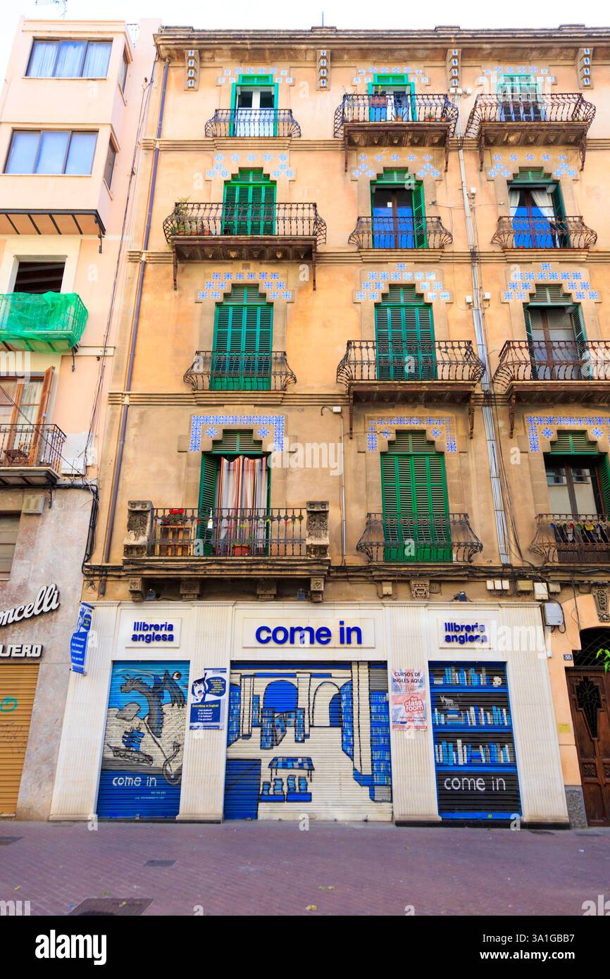 April 2017. Europa, Spanien, Balearen, Mallorca. Straßen von Palma de Mallorca... Stockfoto