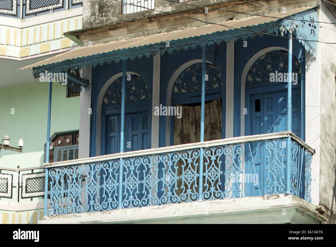 Altes Haus in der Nähe von Ramnagar Fort in Varanasi, Uttar Pradesh, Indien, Asien Stockfoto