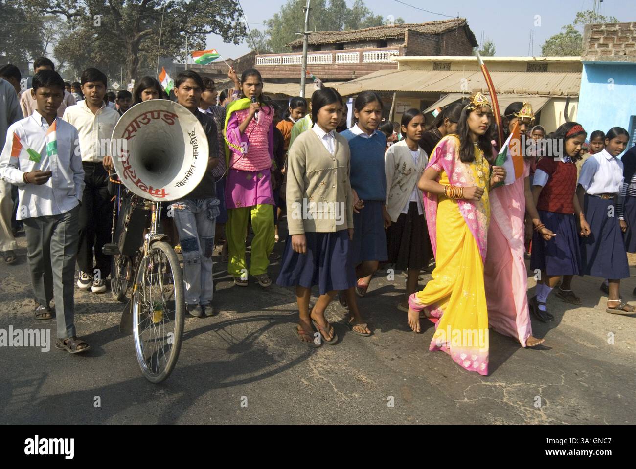 Feierlichkeiten zum Unabhängigkeitstag am 15. August in Latehar, Jharkhand, Indien, Asien Stockfoto