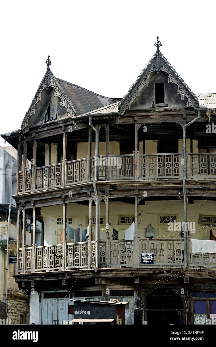 Altes Haus, Pune, Maharashtra, Indien, Asien Stockfoto