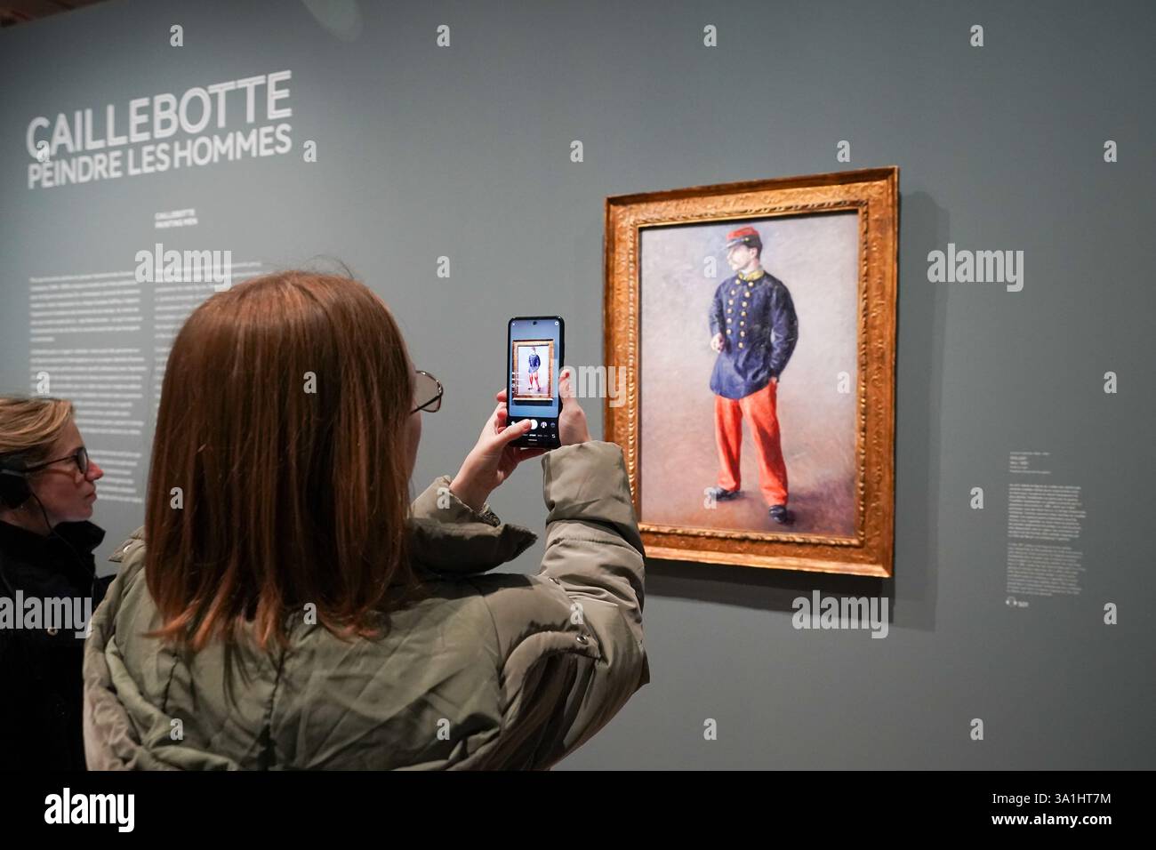 „Gustave Caillebotte Exhibition - Painting Men“ im Musée d'Orsay in Paris, Frankreich Stockfoto