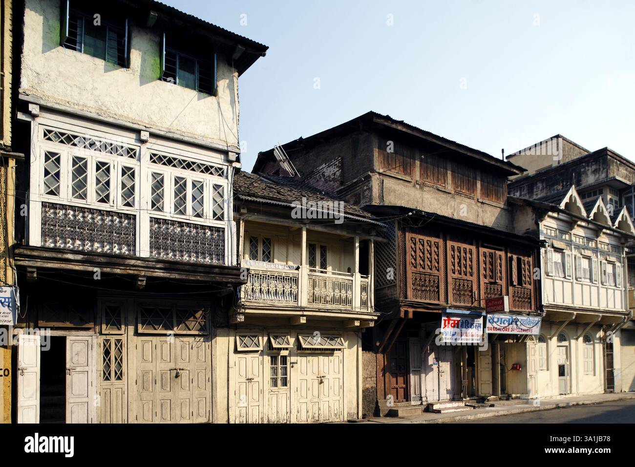Altes Haus in Parsi Lane, Pune, Maharashtra, Indien, Asien Stockfoto