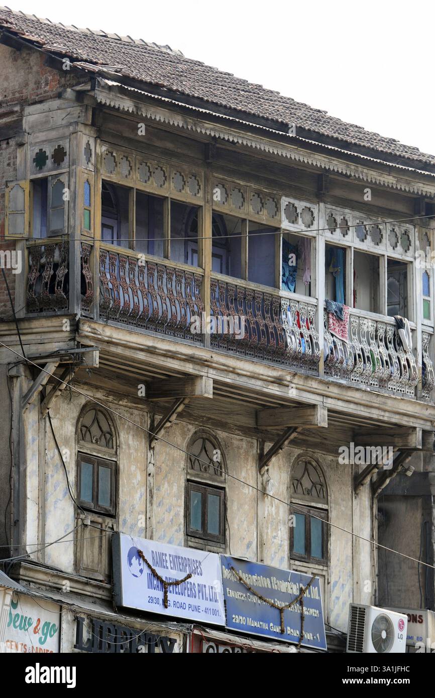 Altes Haus, Pune, Maharashtra, Indien, Asien Stockfoto