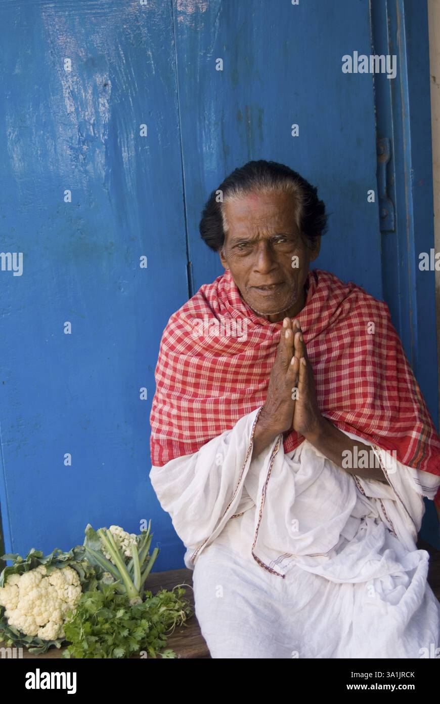 Panda-Hindu-Priester in Oriya in der Nähe des Jagannath-Tempels in Puri, Orissa, Indien, Asien Stockfoto