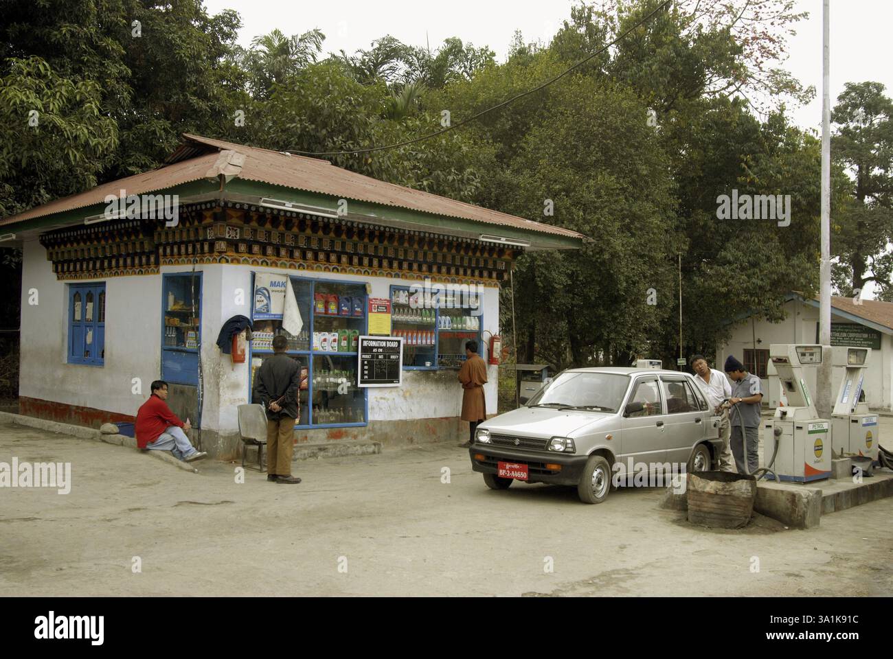 Zapfsäule in Phuentsholing Royal Govt von Bhutan Stockfoto