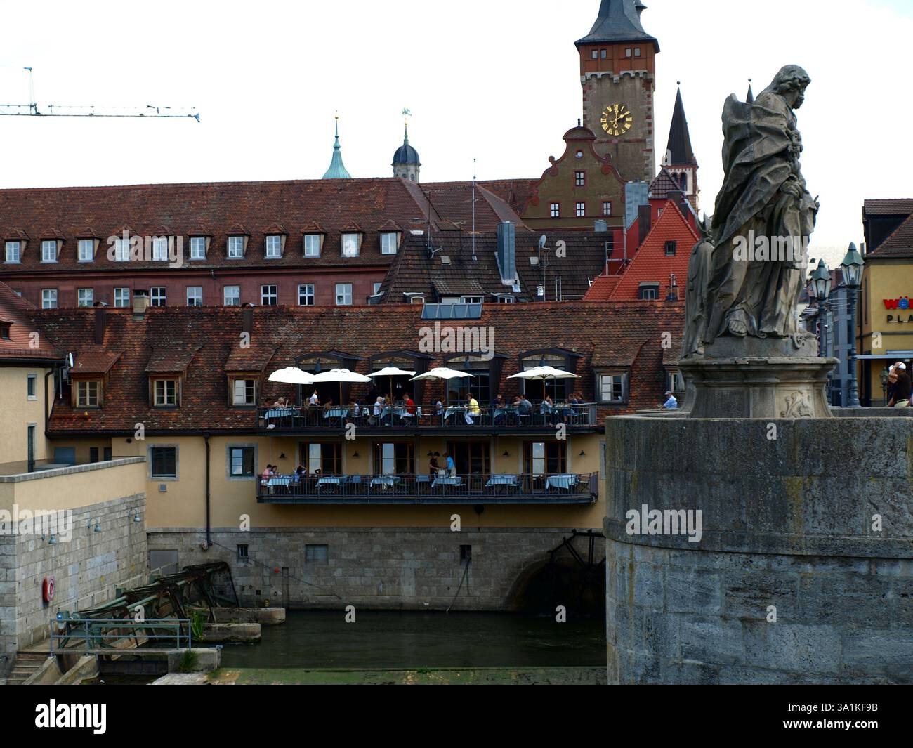 Der malerische und historische Ort Würzburg. Stockfoto