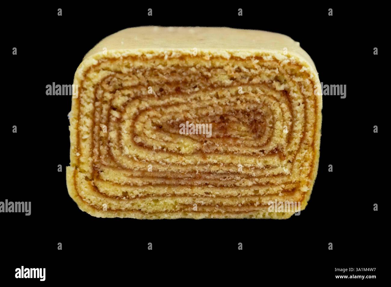 Traditioneller Brötchen, auch bekannt als Schweizer Brötchen, gefüllt mit Guavapaste, ein typischer Kuchen aus Brasilien, genauer gesagt aus Pernambuco Stockfoto