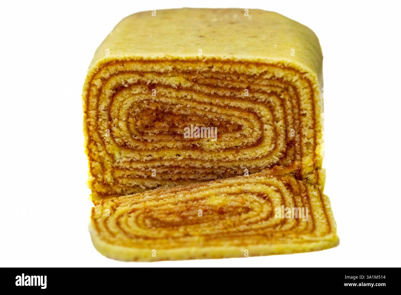 Traditioneller Brötchen, auch bekannt als Schweizer Brötchen, gefüllt mit Guavapaste, ein typischer Kuchen aus Brasilien, genauer gesagt aus Pernambuco Stockfoto