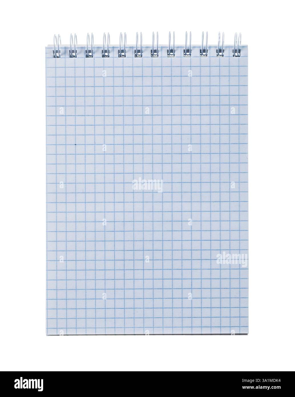 Büro Spiral hat NAtebook isoliert auf weiß überprüft Stockfoto