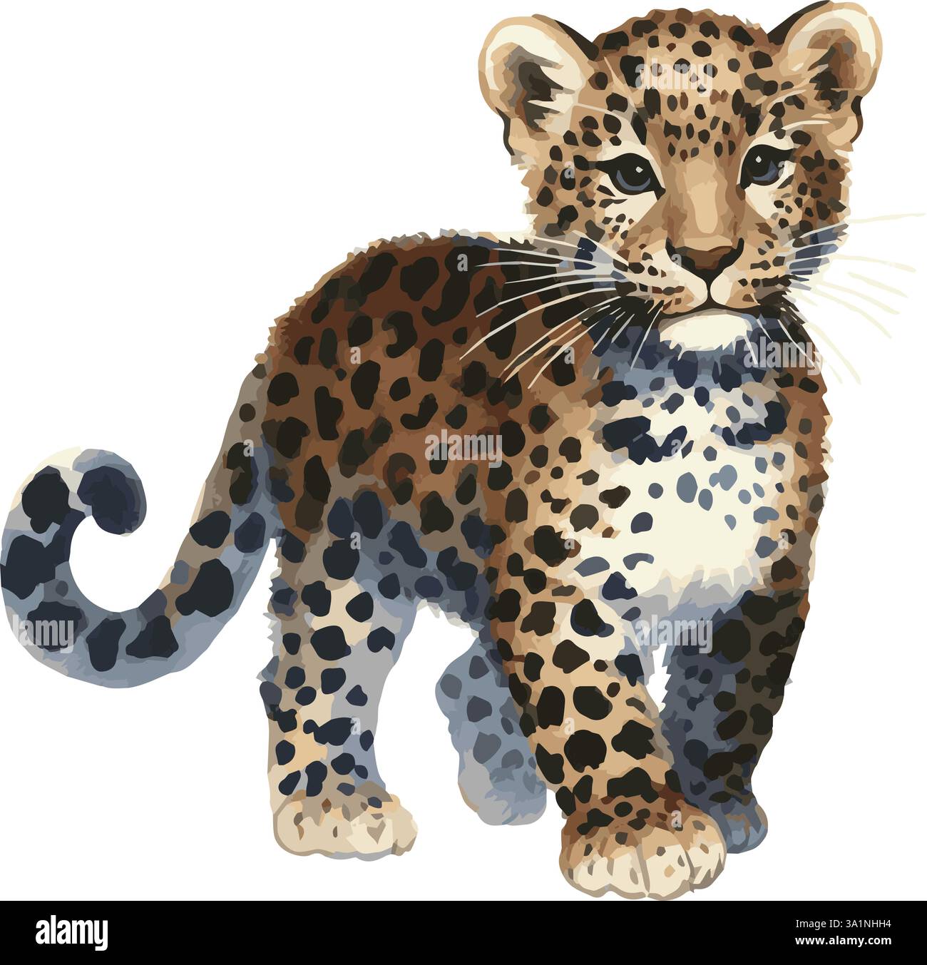 Aquarellvektor-Illustration eines Leoparden Stock Vektor