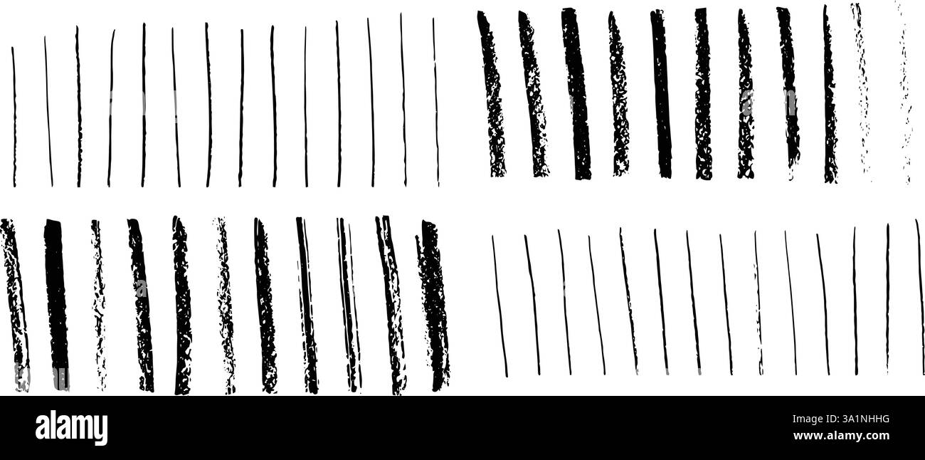 Giga-Paket mit Vektorkohle-künstlerischen Strichen Stock Vektor