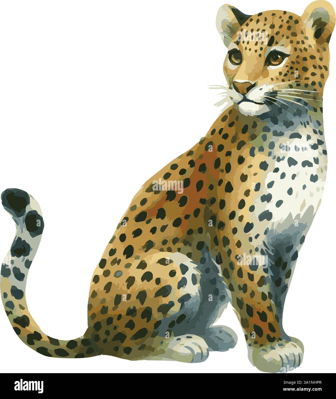 Aquarellvektor-Illustration eines Leoparden Stock Vektor
