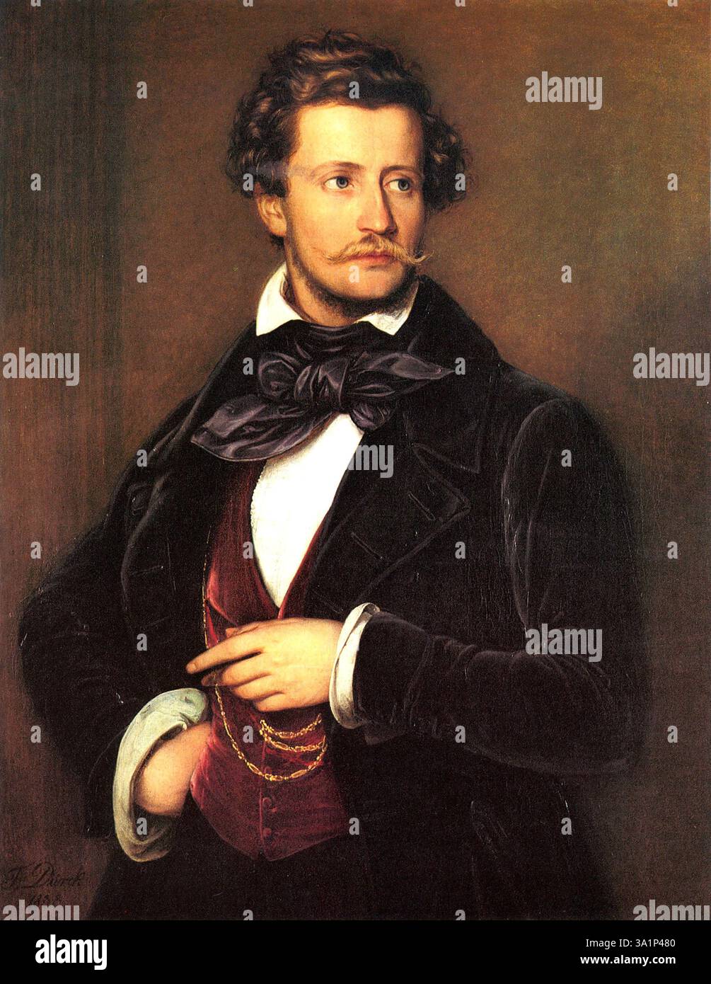 Franz Hanfstaengl, Franz Seraph Hanfstaengl (1804–1877) bayerischer Maler und Fotograf. Porträt von Hanfstaengl von Friedrich Dürck Stockfoto