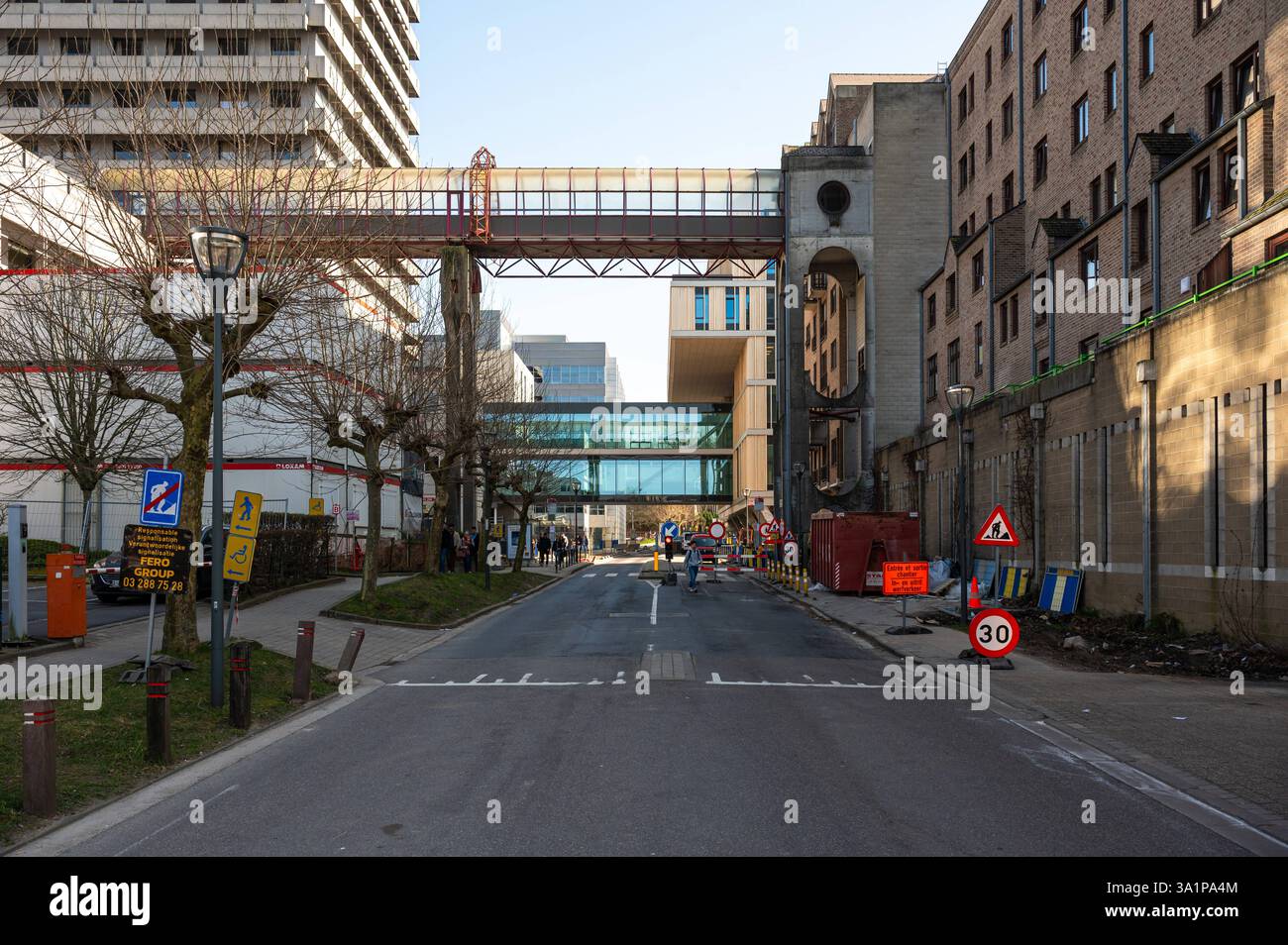 Allgemeiner Blick über das Krankenhaus Saint Luc, Woluwe Saint Lambert, Region Brüssel Hauptstadt, Belgien, 8. MÄRZ, 2025 Stockfoto