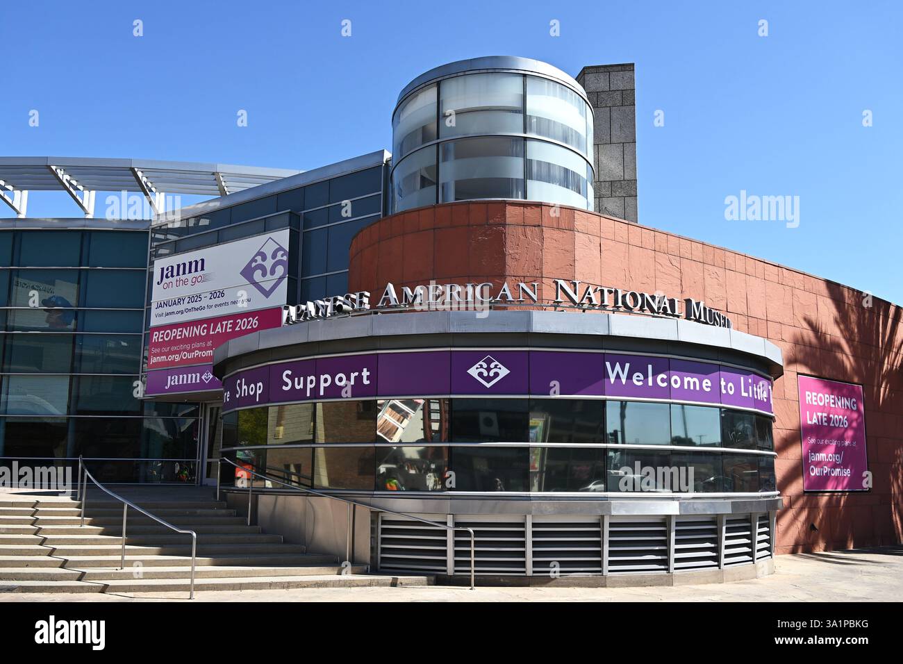 LOS ANGELES, KALIFORNIEN - 8. März 2025: Das Japanese American National Museum in Little Tokyo widmet sich der Bewahrung der Geschichte und Kultur von Jap Stockfoto