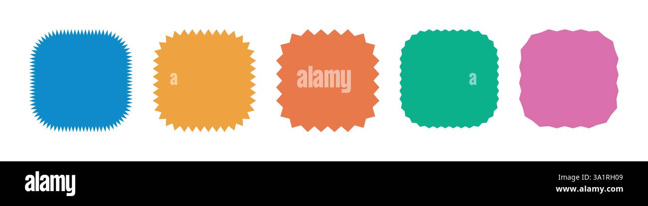 Sammlung von Rechteckrahmen mit Zickzackrand Stock Vektor