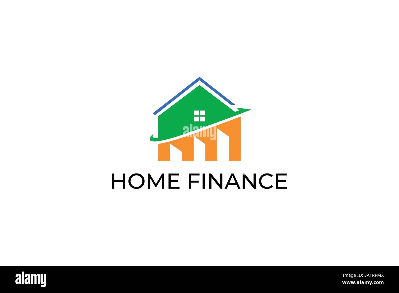 Logo für modernes Home Finance, das Wachstum und Investitionen in den Immobilienmarkt repräsentiert Stock Vektor