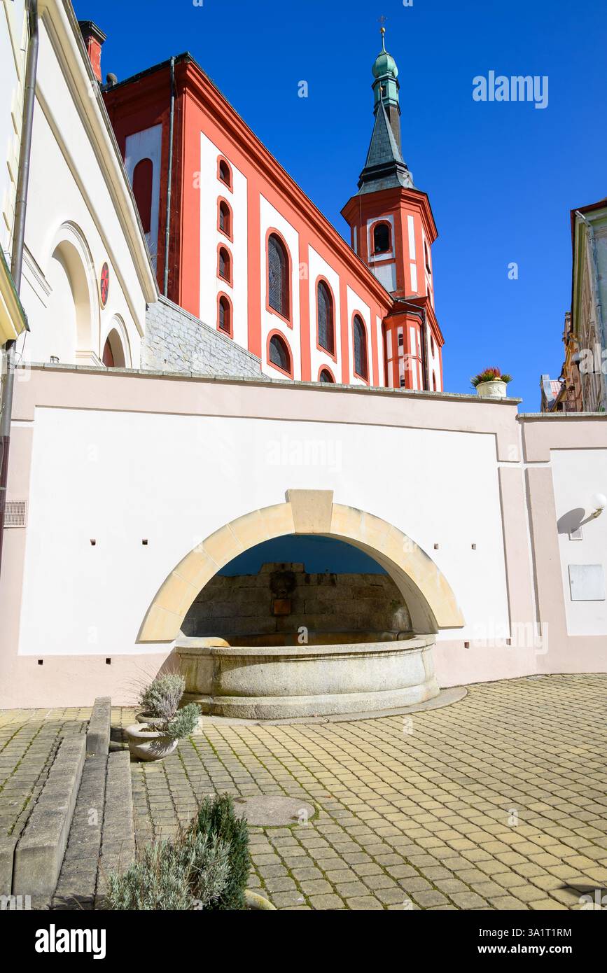Alte historische Stadt Loket im Bezirk Sokolov der Region Karlsbad in Tschechien, am 2. März 2025 Stockfoto
