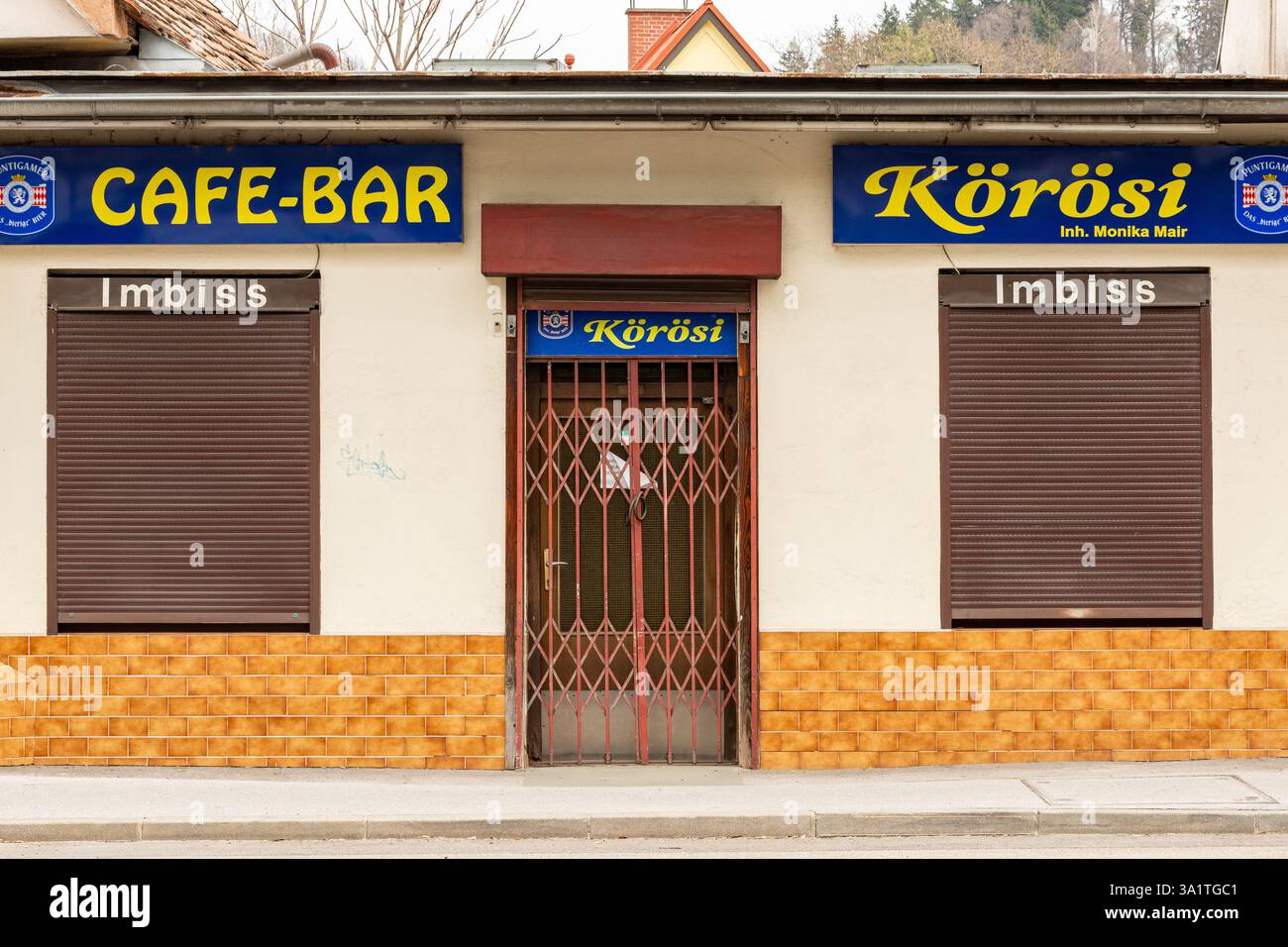 Bereits abgerissenes Café im Norden von Graz Stockfoto
