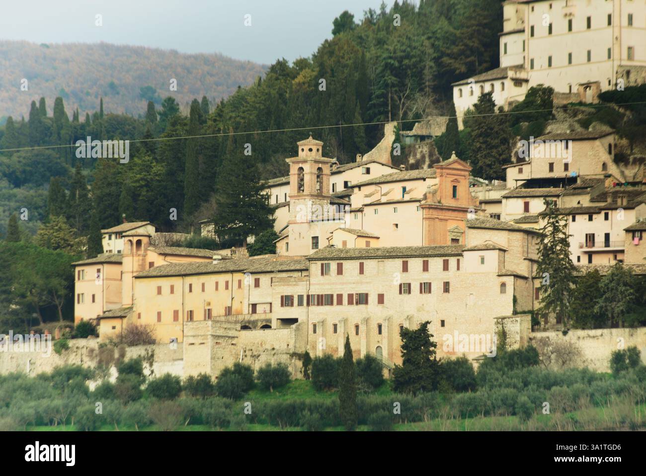Alte umbrische Stadt Trevi, Region Umbrien, Italien Stockfoto