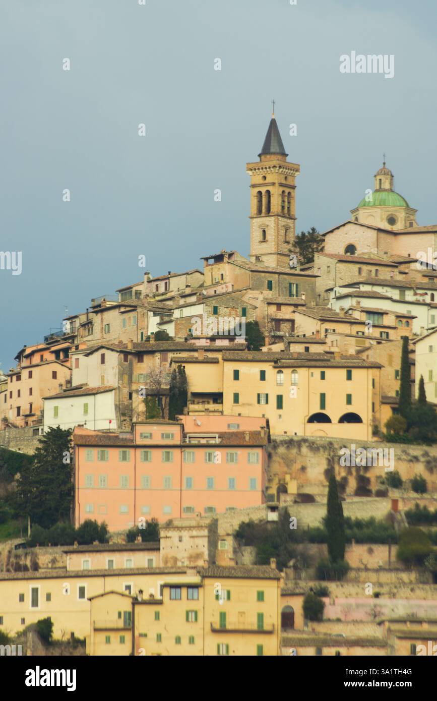 Alte umbrische Stadt Trevi, Region Umbrien, Italien Stockfoto