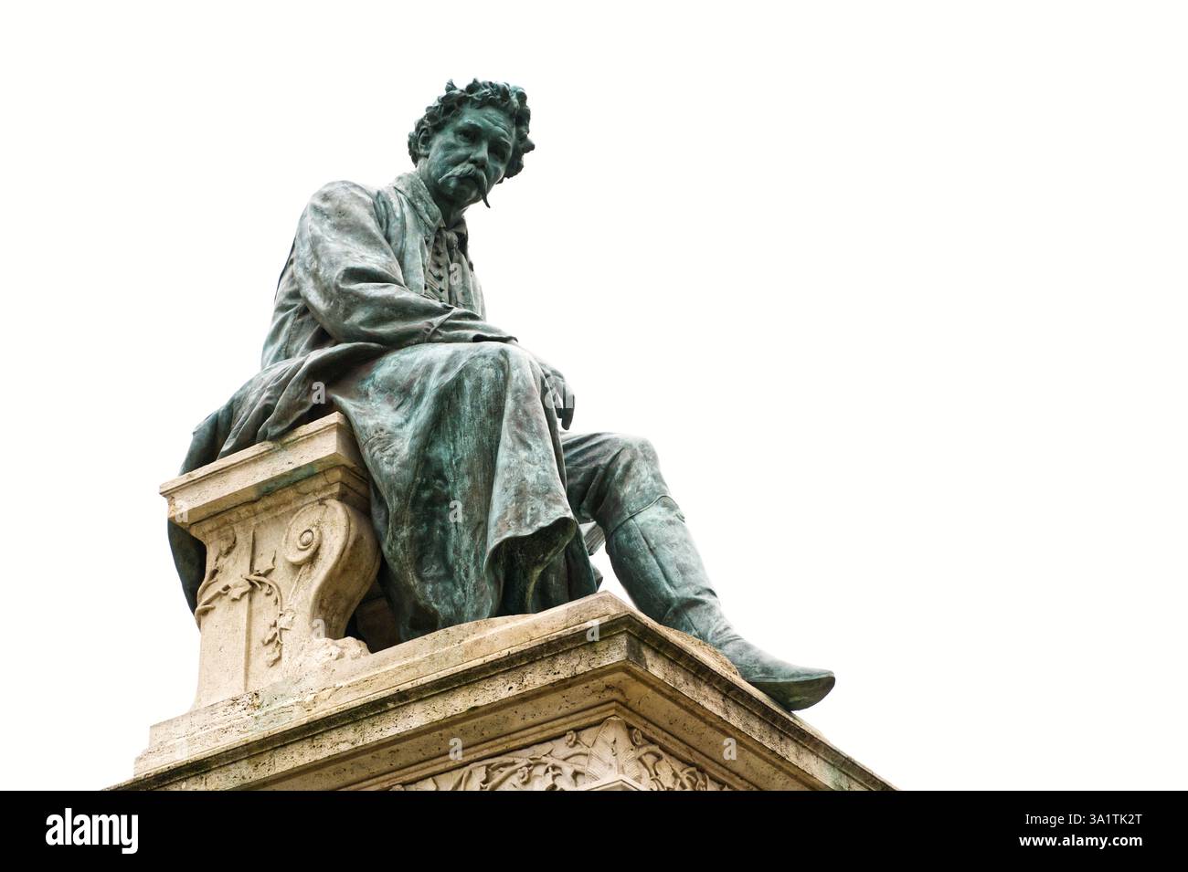 Statue von Janos Arany in Budapest, Ungarn historisches Persönlichkeitsdenkmal in Europa Stockfoto