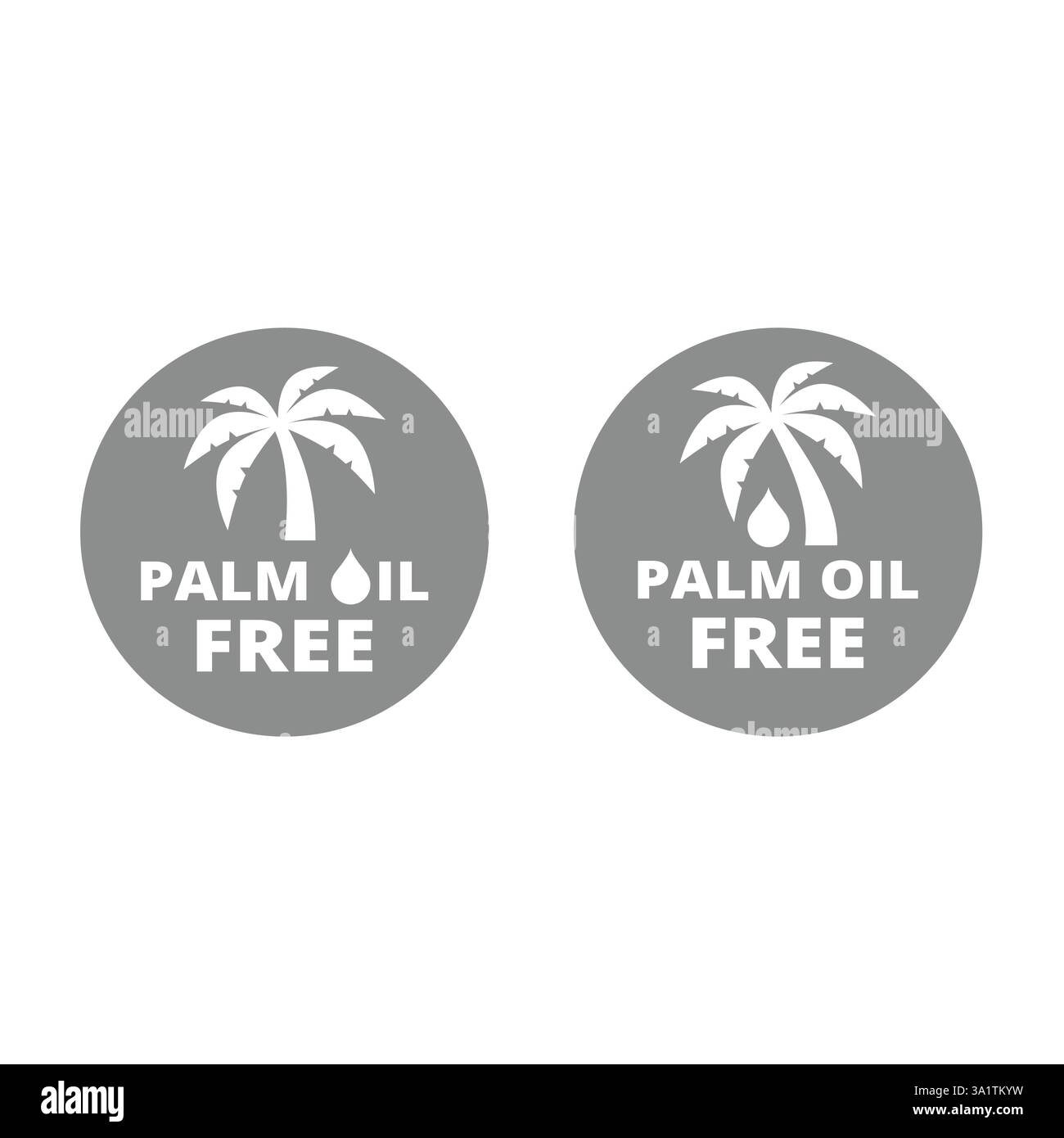 Symbol für Palmöl-freie Vektoren. Kein Palmöl im Lebensmittelaufkleber. Stock Vektor