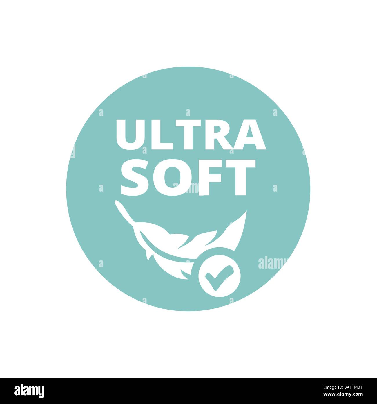 Vektoretikett für ultraweiches Material. Aufkleber für Polster, Stoff oder Serviette. Stock Vektor