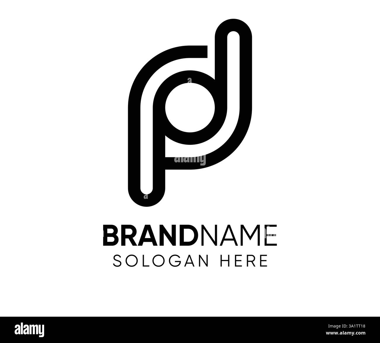 P D Logo Design Vektorvorlage Stock Vektor