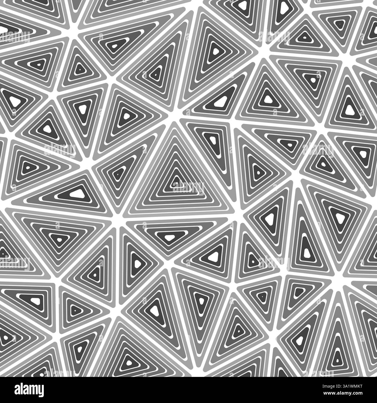Abstrakter Vektorhintergrund. Große Formgröße. Mehrere sich wiederholende innere Dreiecke. Einfarbiger Farbton. Wiederholbares Muster. Klassische Vektorfliesen. Stock Vektor