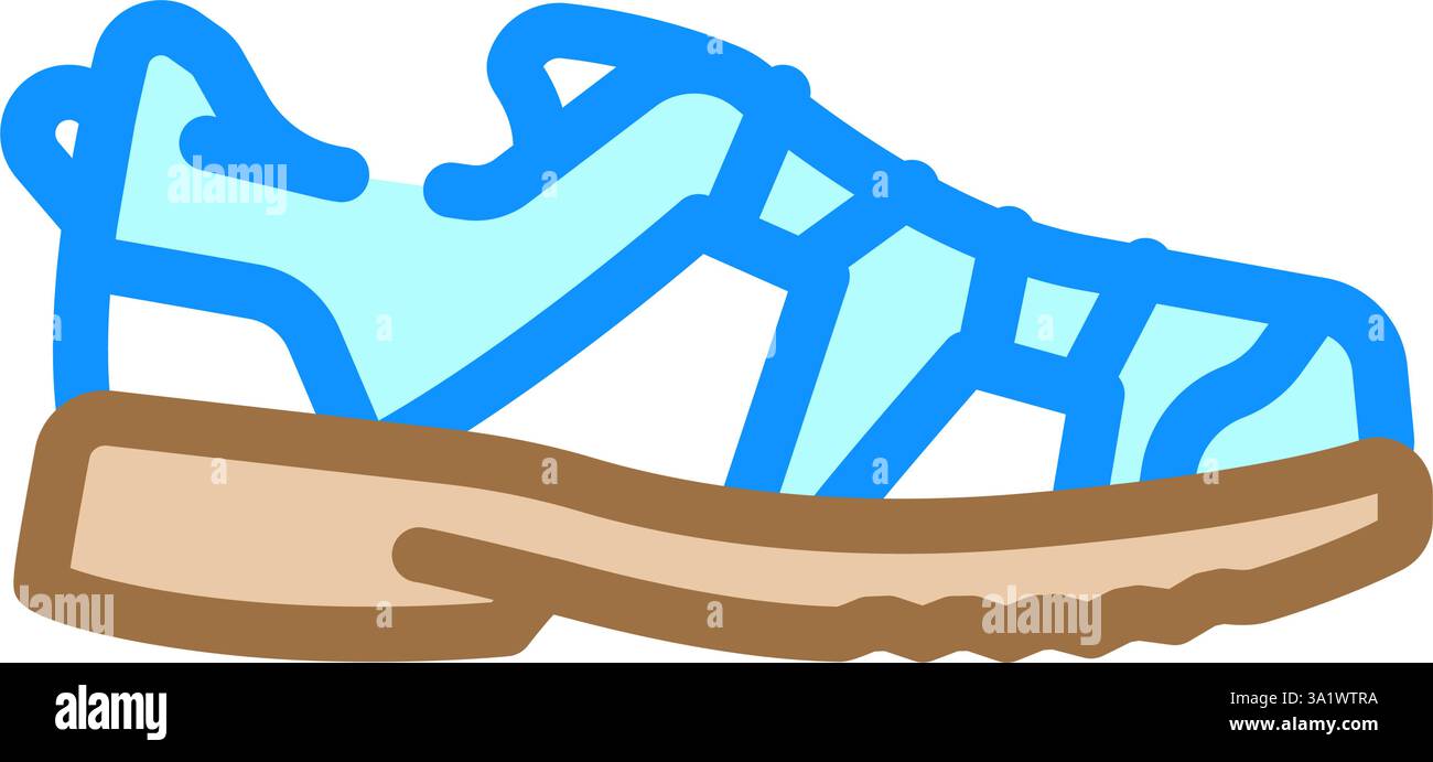 Hybrid Wanderschuhe Schuhe Tourismus Farbe Icon Vektor Illustration Stock Vektor