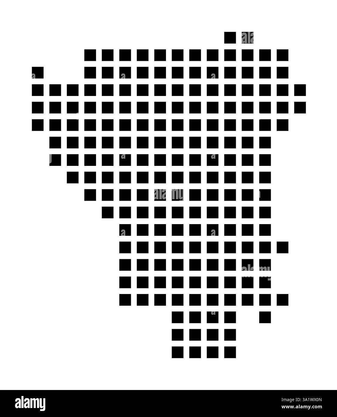 Symbol Karte der Stadt Kirkland (Washington), die die Stadt mit einem Muster von nur wenigen schwarzen Quadraten zeigt Stockfoto