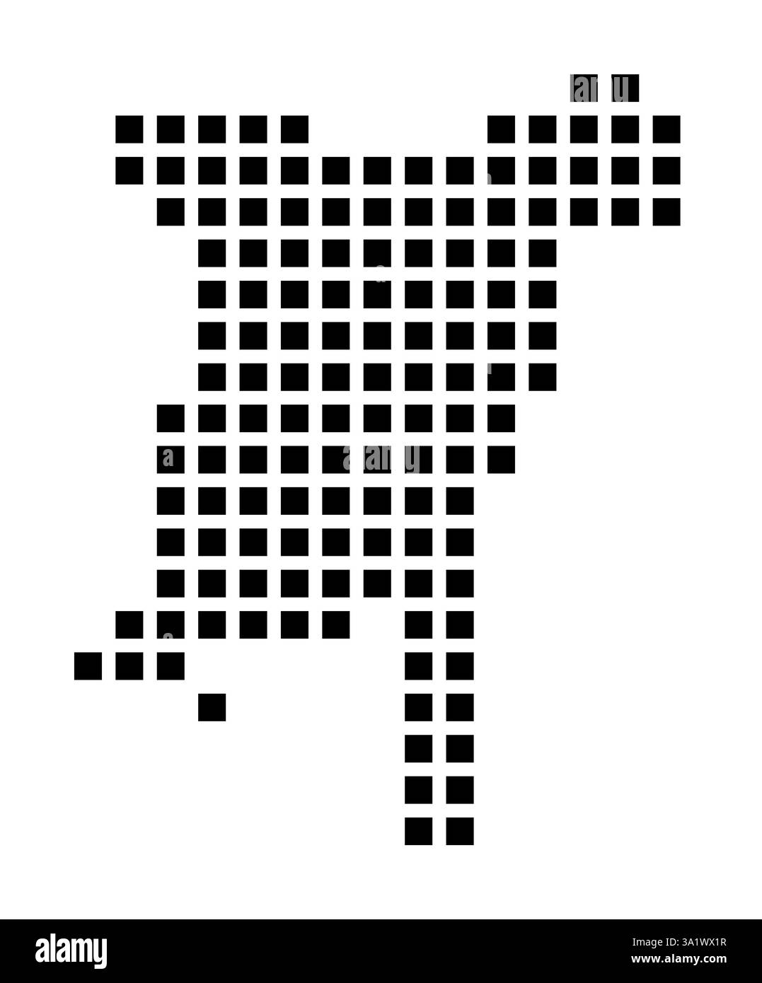 Symbol Karte der Stadt Burien (Washington), die die Stadt mit einem Muster von nur wenigen schwarzen Quadraten zeigt Stockfoto