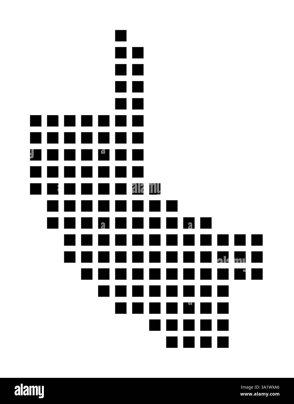 Symbol Karte der Stadt Harrisburg (Pennsylvania), die die Stadt mit einem Muster von nur wenigen schwarzen Quadraten zeigt Stockfoto