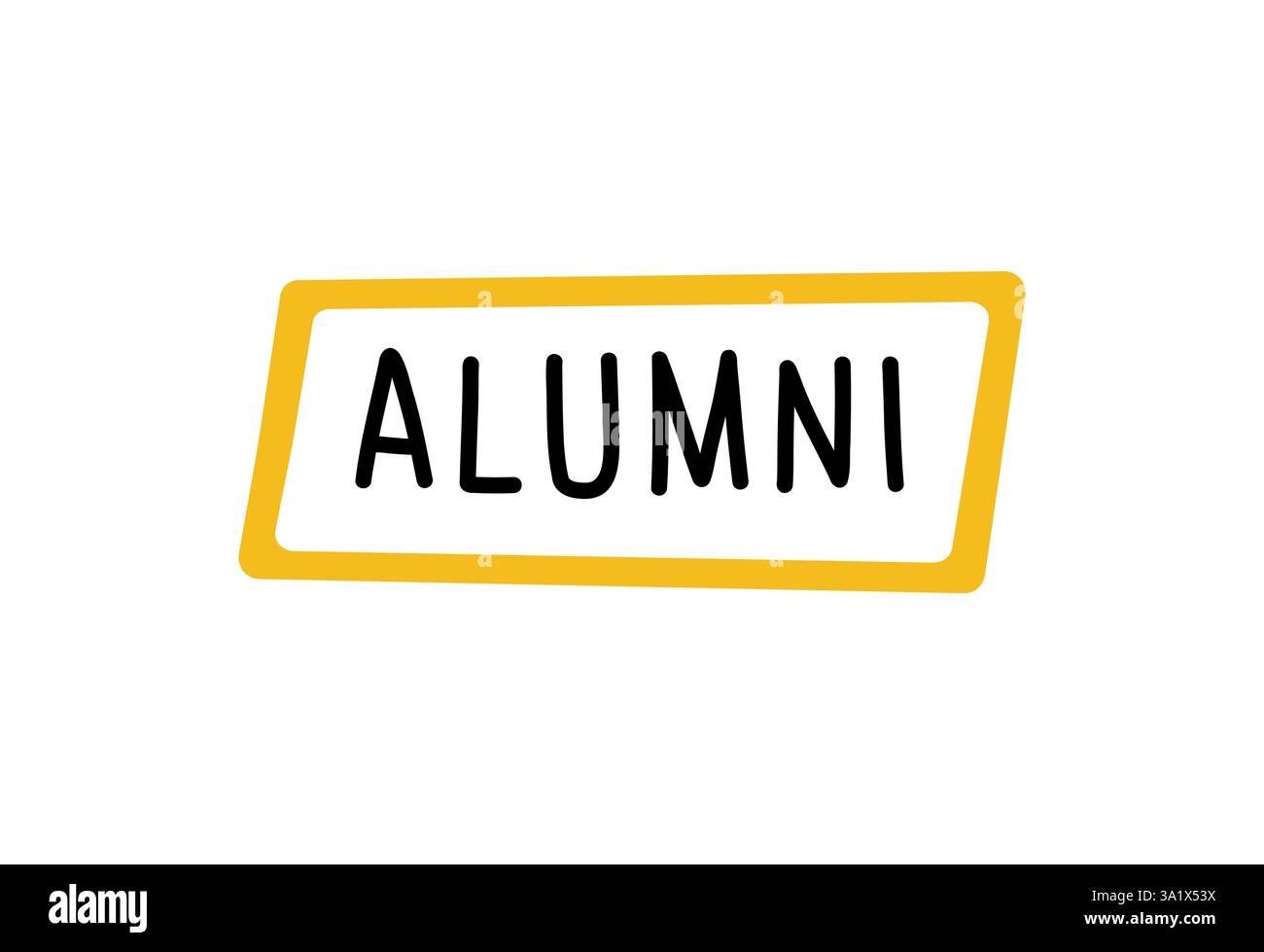 Alumni. Abzeichen, Symbol, Logo-Vektor-Design-Illustration auf weißem Hintergrund Stock Vektor