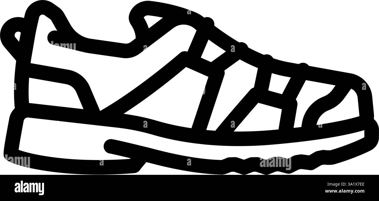 Hybrid Wanderschuhe Schuhe Tourismuslinie Icon Vektor Illustration Stock Vektor