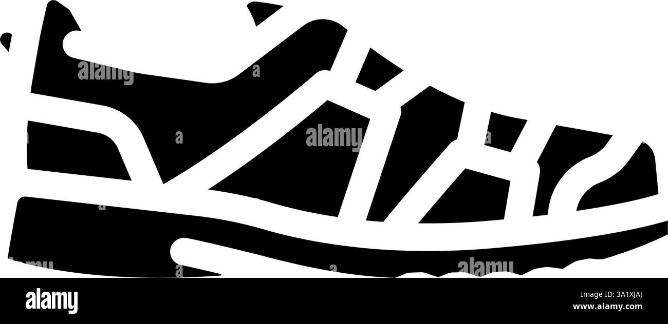 Hybrid Wanderschuhe Schuhe Tourismus Glyphe Icon Vektor Illustration Stock Vektor
