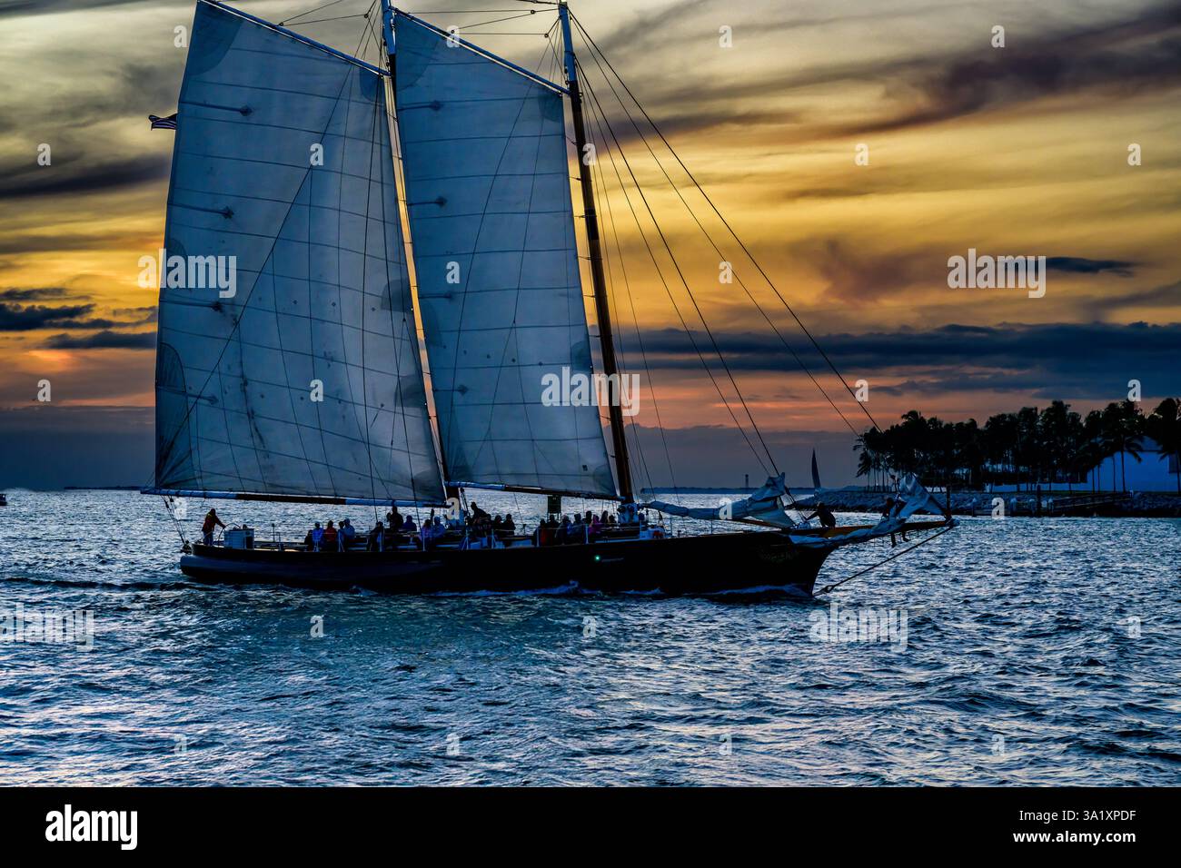 Bootstour Bei Sonnenuntergang In Key West Stockfoto