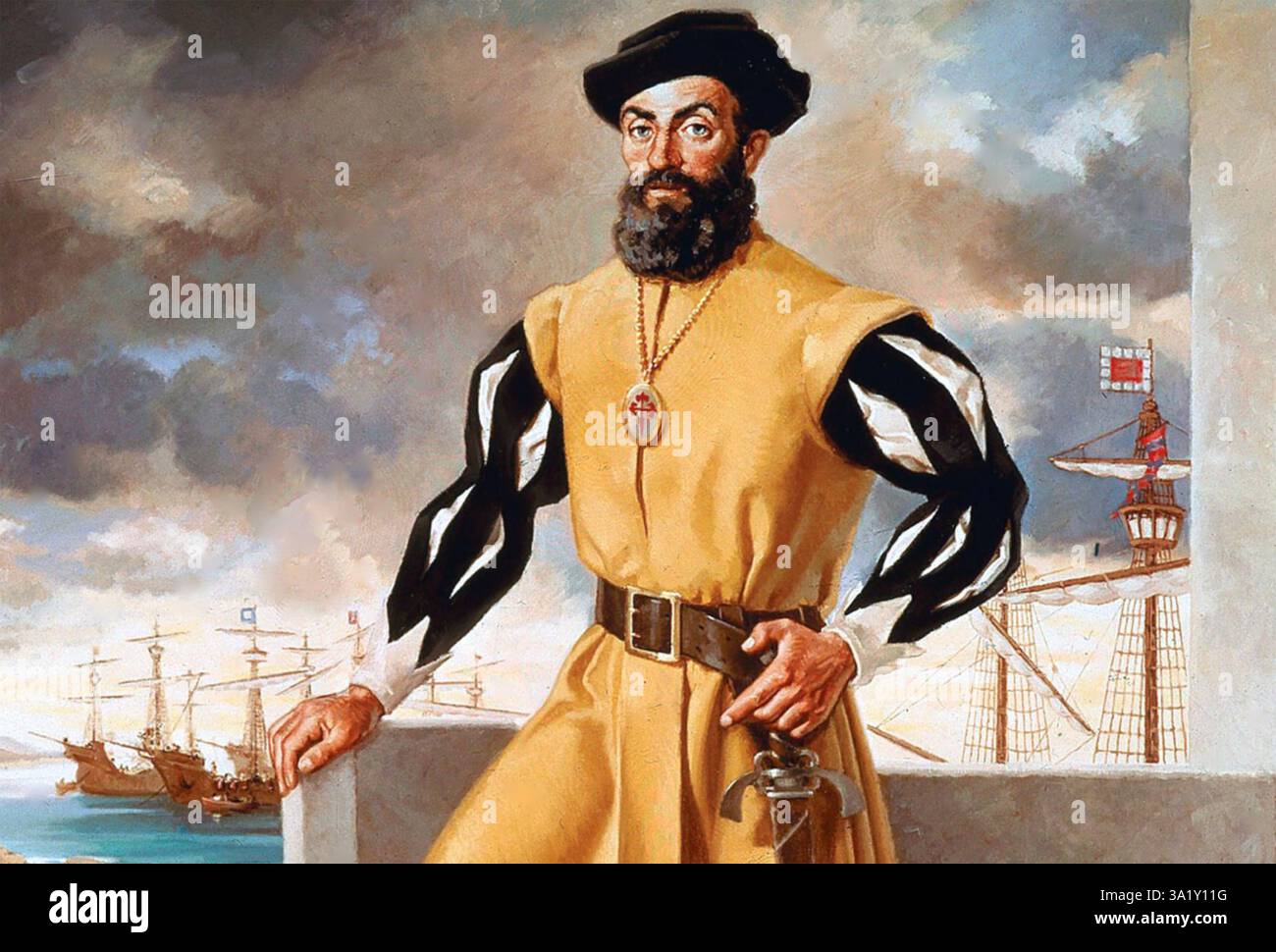 FERDINAND MAGELLAN (um 1480–1521) portugiesischer Entdecker in einer Illustration des frühen 20. Jahrhunderts. Stockfoto