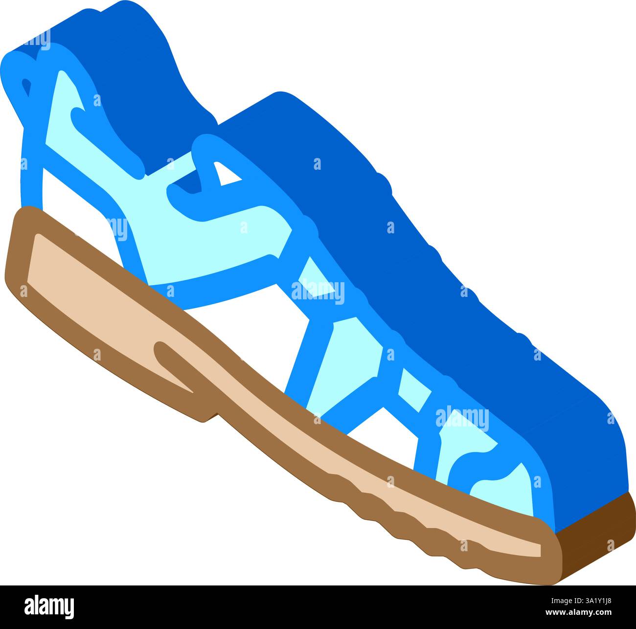 Hybrid Wanderschuhe Schuhe Tourismus isometrische Ikonen Vektor Illustration Stock Vektor